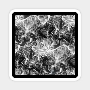 Black and White Shibori Corals Magnet