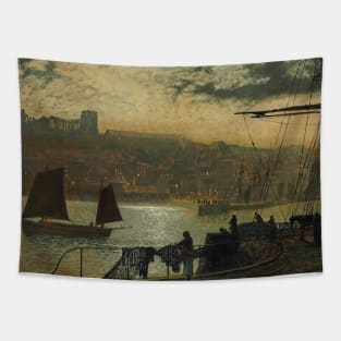 Whitby Abbey And Church by John Atkinson Grimshaw Tapestry