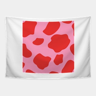 Cow Animal Print Pattern in Pink and Red Tapestry