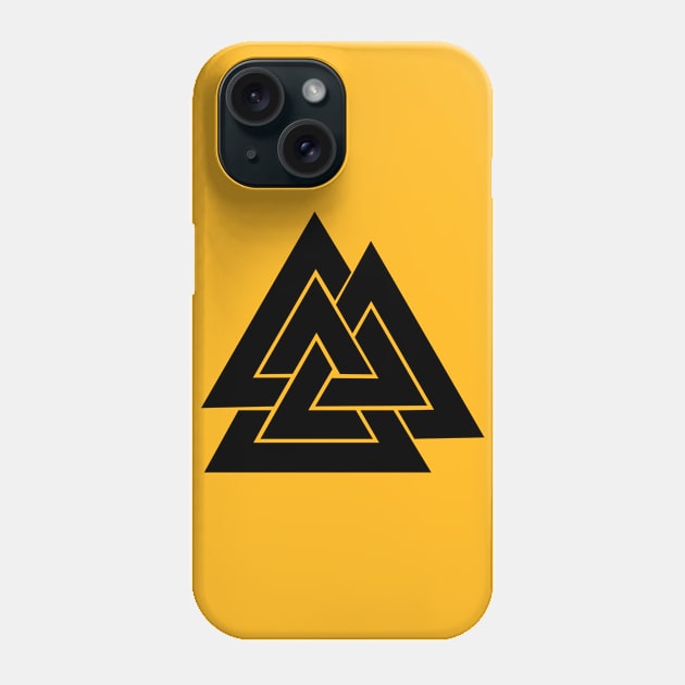 Valknut (black symbol) Phone Case by Vikingnerds