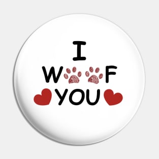 I woof you text doodle paw prints Pin
