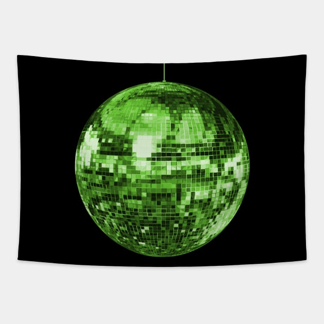 Glamorous Glittery Green Disco Ball Tapestry by Art by Deborah Camp