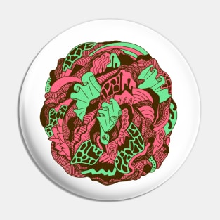 Pink Mint Abstract Wave of Thoughts No 1 Pin
