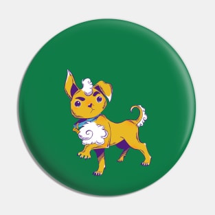 Fizz, The Disgruntled Fluffy Puppy Dog Pin