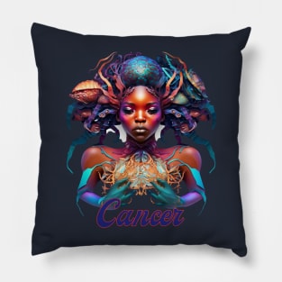 Cancer Zodiac Sign Crab Woman Pillow