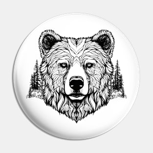 Grizzly Bear Animal Freedom World Wildlife Wonder Vector Graphic Pin