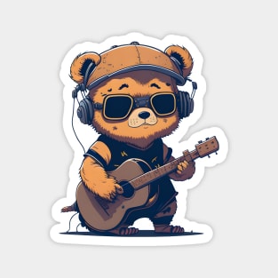 Bear Playing Guitar Magnet