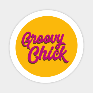 Groovy chick warm yellow Magnet