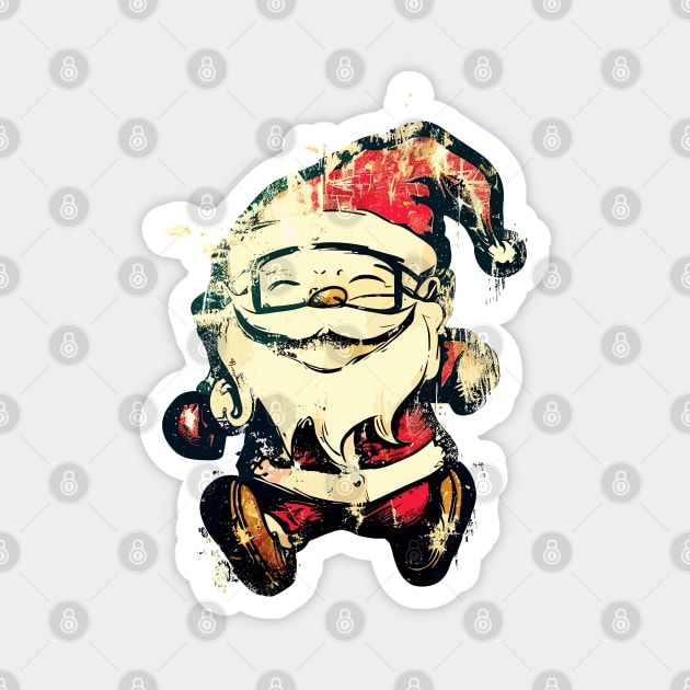 Christmas Santa Vintage Street Art Magnet by TomFrontierArt