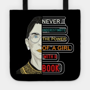 Never Underestimate The Power Of A Girl With A Book Tote