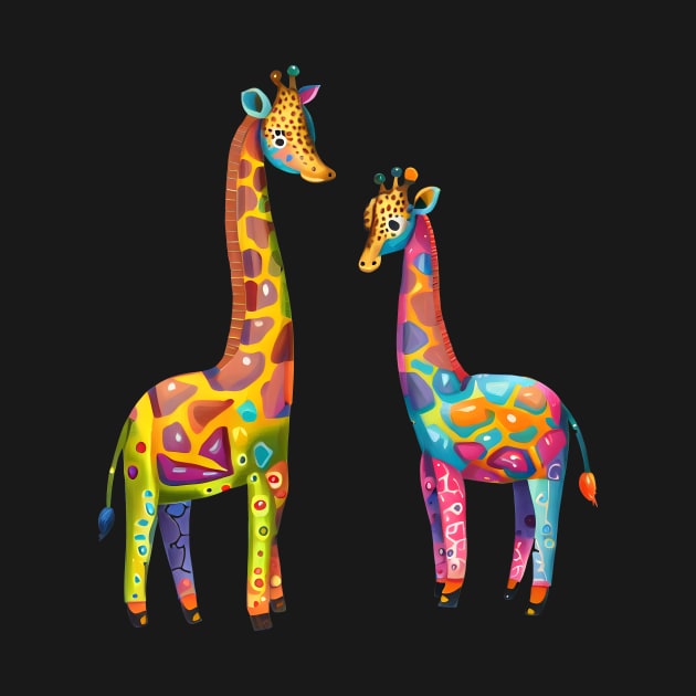 Colourful Giraffes by Calisi