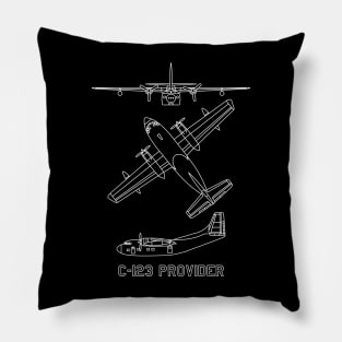 C-123 Provider American Military Transport Aircraft Plane Blueprints Diagrams Pillow