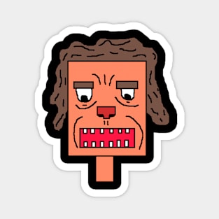 pixel art square head madman Magnet