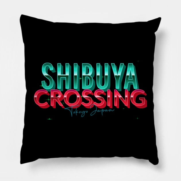 Famous Shibuya Crossing Design Tokyo misprint Pillow by LeftBrainExpress