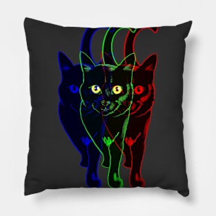 Tri-Color Cat Pillow