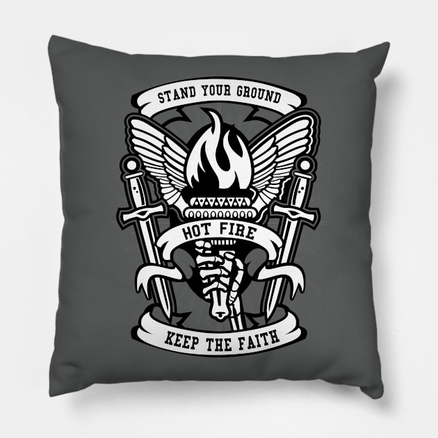 Torch Hot Fire Pillow by lionkingdesign
