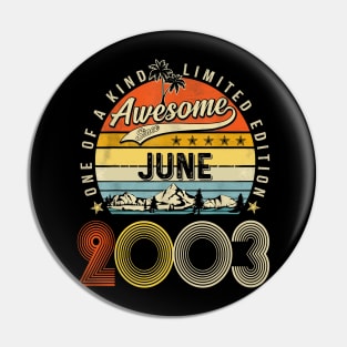 Awesome Since June 2003 Vintage 20th Birthday Pin