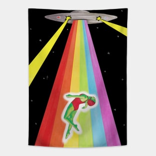 Retro Alien Abduction Tapestry