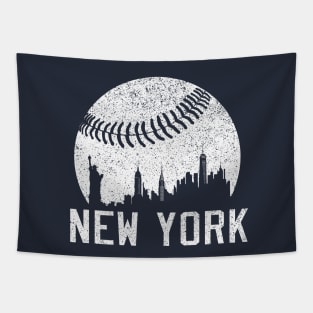 Vintage New York NY City Skyline Baseball Tapestry