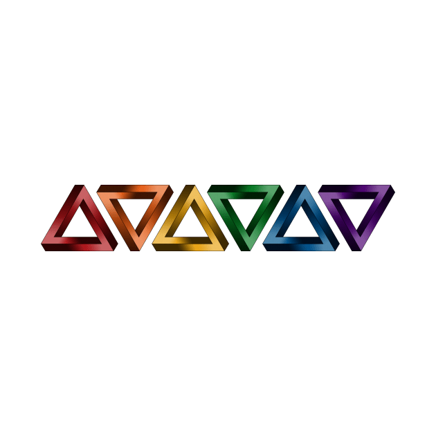 LGBTQ Rainbow pride twisted triangles optical illusions by LiveLoudGraphics