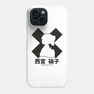 A silent Voice Nishimiya Design Black and white Phone Case