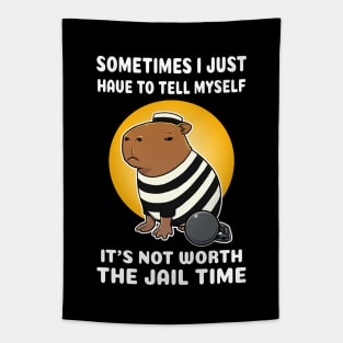 Sometimes I just have to tell myself it's not worth the jail time Capybara Jail Tapestry