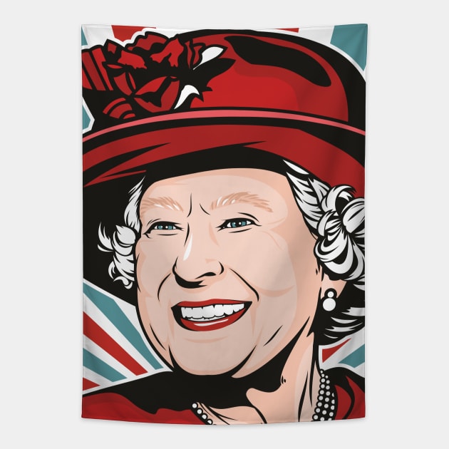 HRH Queen Elizabeth II Tapestry by Jamie Lee Art