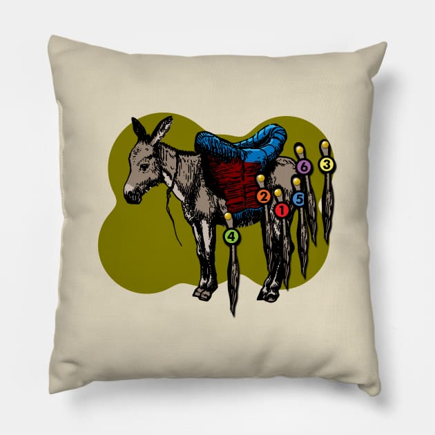 Retro Pin the Tail on the Donkey Pillow by GloopTrekker