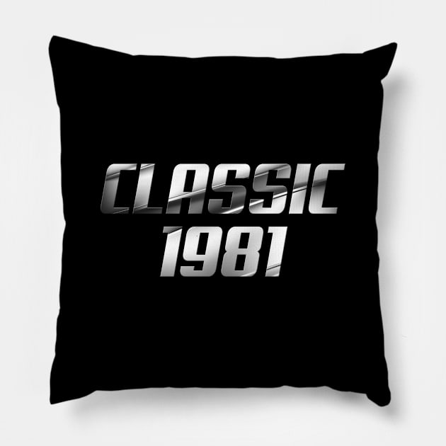 Vintage Classic Car 1981 - 40th Birthday Shirt - Gift for 40 Years Old Pillow by Otis Patrick