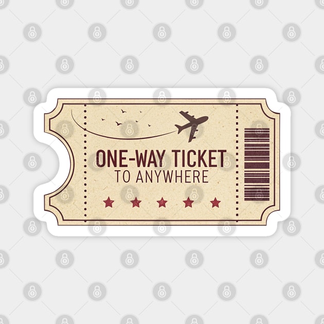 one wat ticket to anywhere Magnet by DIGITAL MERCH CREATIONS