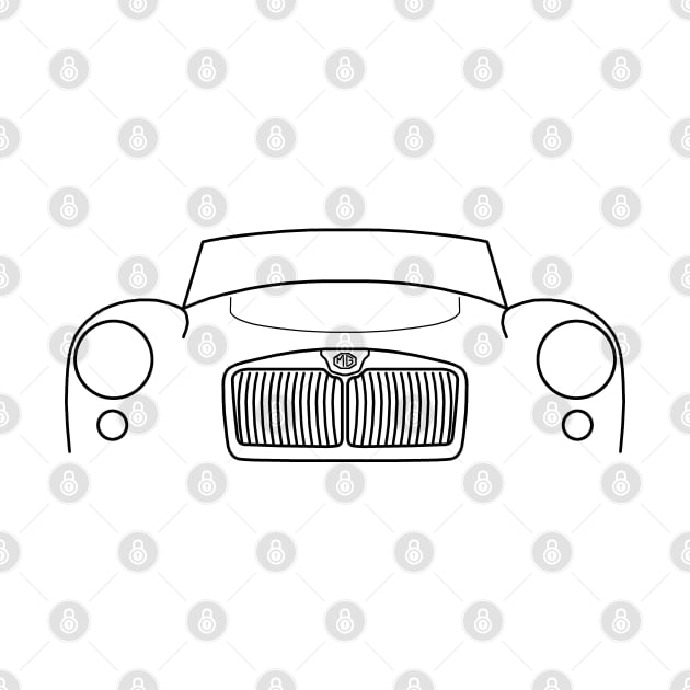 1961 MGA classic car outline graphic (black) by soitwouldseem