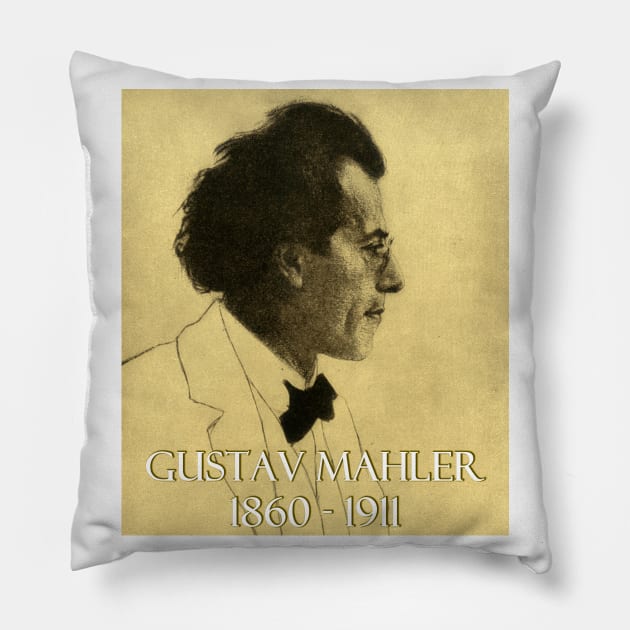 Great Composers: Gustav Mahler Pillow by Naves