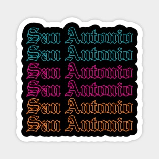 San Antonio Old English Outline Magnet