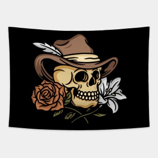 Skull and flowers Tapestry