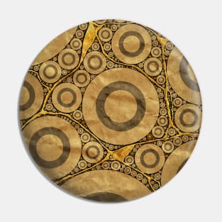 Golden Brass Kintsugi Abstract Pin