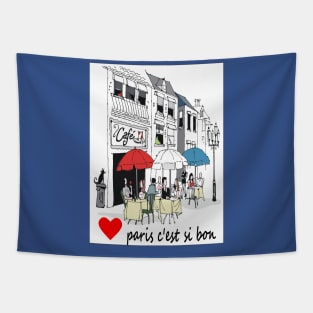 Romantic Paris print Tapestry