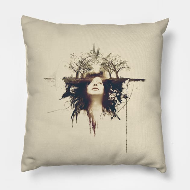 Resident Evil 7 - Gold Edition Eveline Logo Pillow by Gekidami