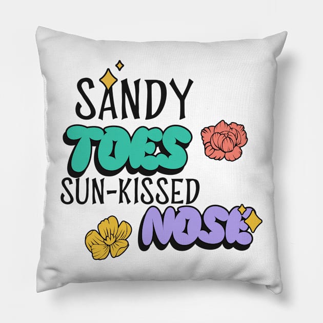 Sandy Toes, Sun Kissed Nose Pillow by OverOasis Store