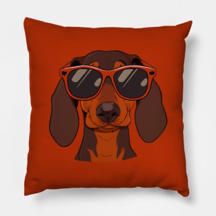 Dachshund Sonnenbrille Dog Lover Retro Pillow