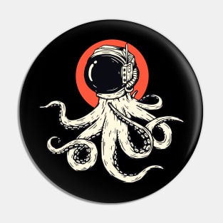 Octopus Astronaut Helmet Japanese Style Pin