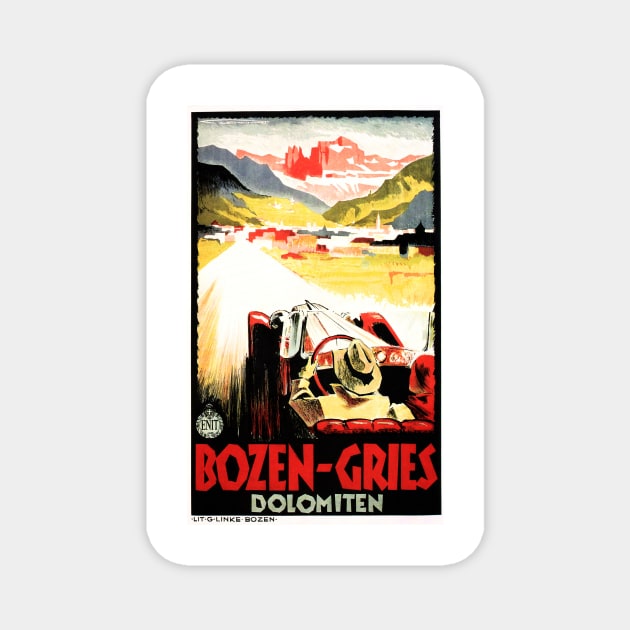 BOZEN GRIES Dolomiten Italian Racing Retro Travel Magnet by vintageposters