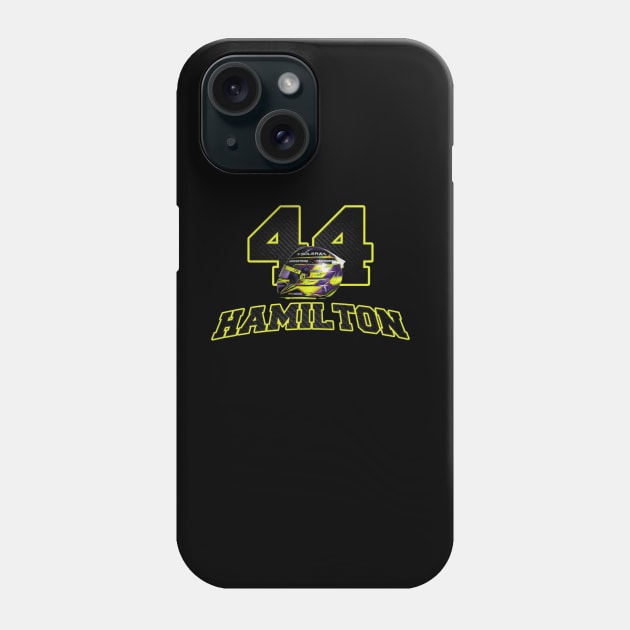 Lewis Hamilton 44 Helmet Phone Case by lavonneroberson