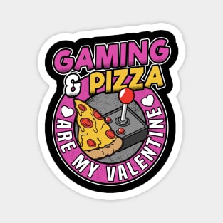 Funny Gaming Girl & Pizza Anti Valentines Day Magnet