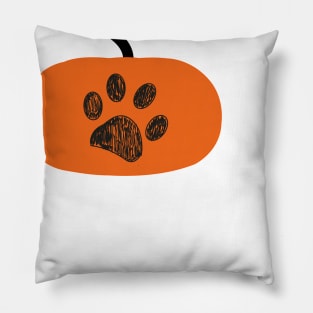 Pumpkin with paw print Pillow