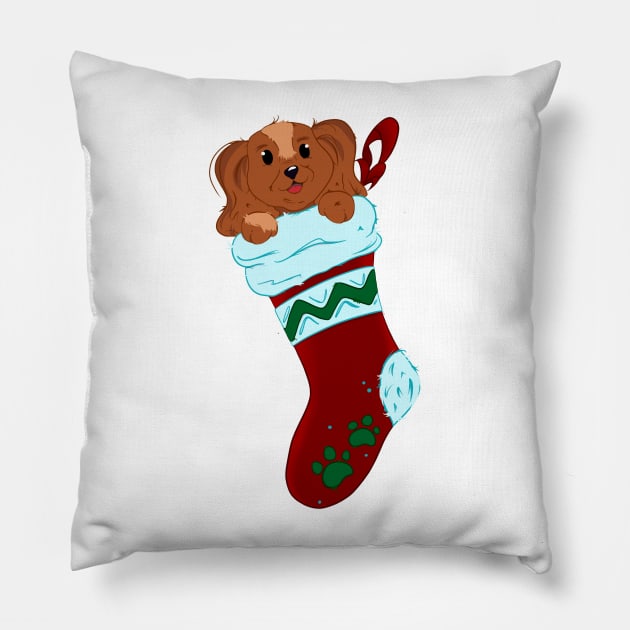 Pup’s Christmas Pillow by Megkeys Creations