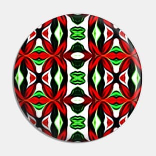 Red and Green Christmas Pattern Number 10 Pin