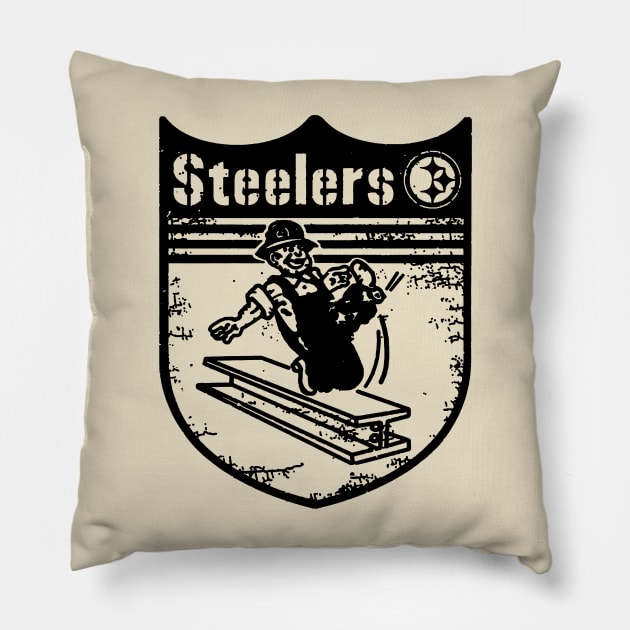 Vintage Pittsburgh Steelers Pillow by onimod