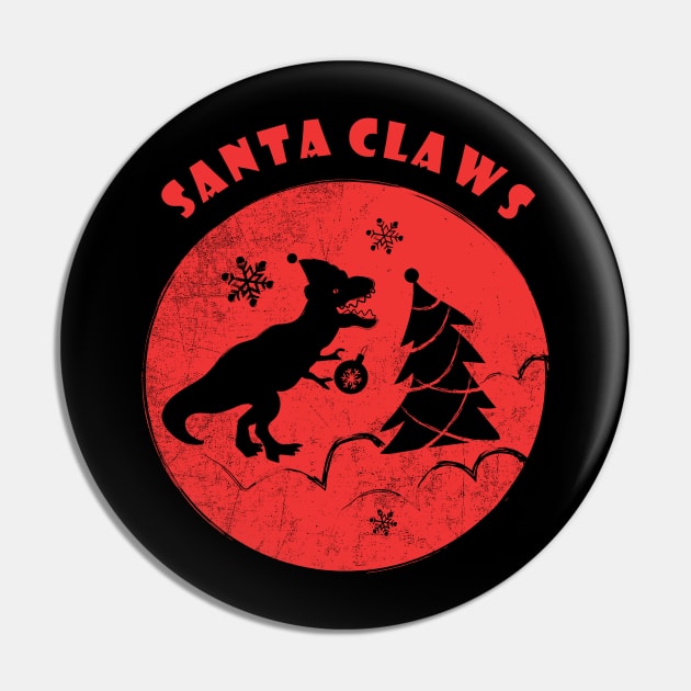 Santa Claws Shirt Funny T-Rex Dino Christmas Tshirt Holiday Gift Christmas Party Dinosaur Tee Pin by NickDezArts