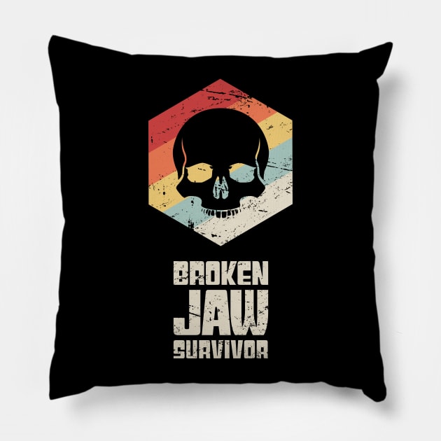Funny Broken Jaw Get Well Soon Gift Pillow by MeatMan