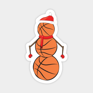 Funny Christmas Basketball Snowman Magnet